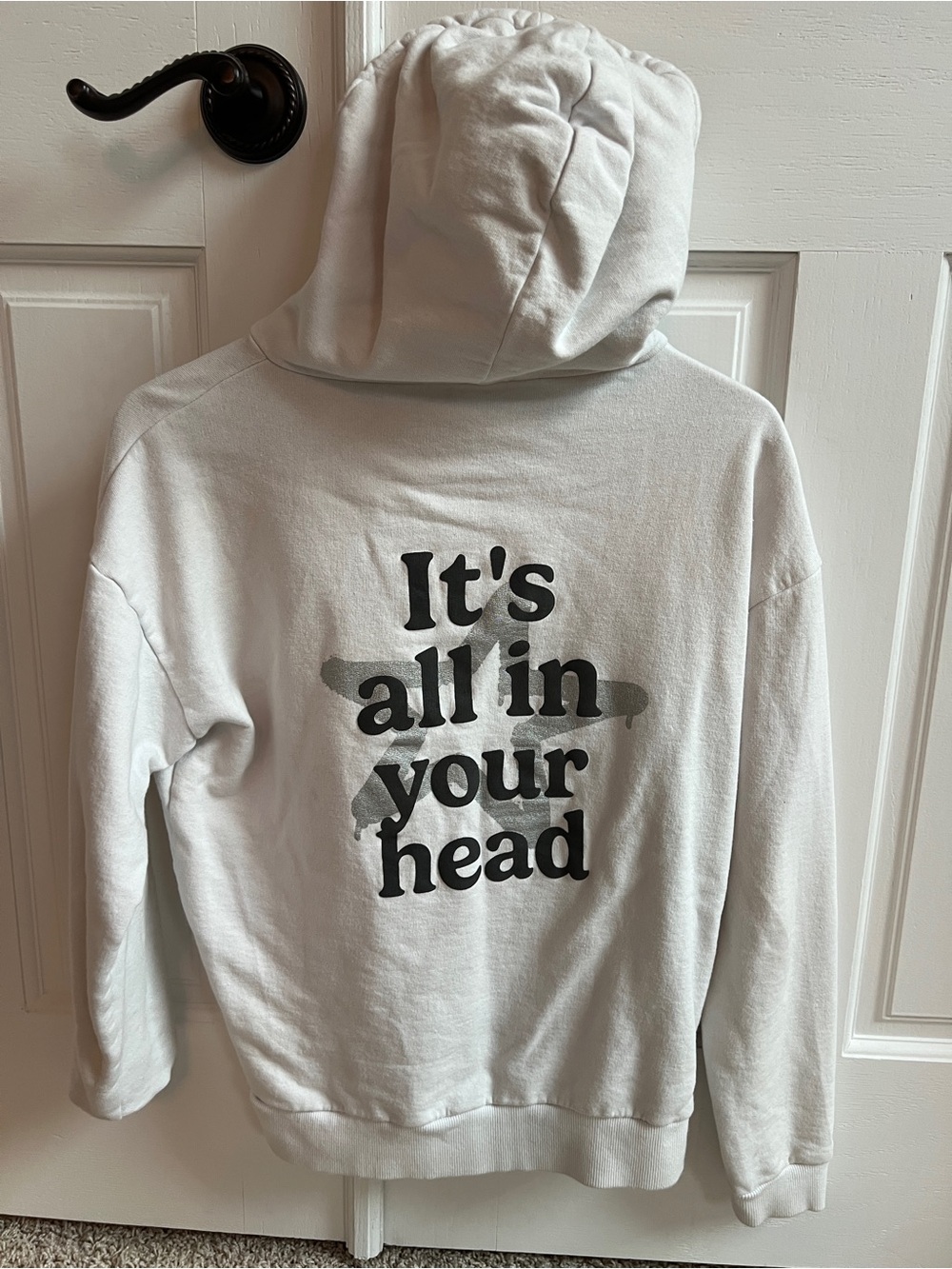 Women's White Graphic Hoodie - "It's All In Your Head"